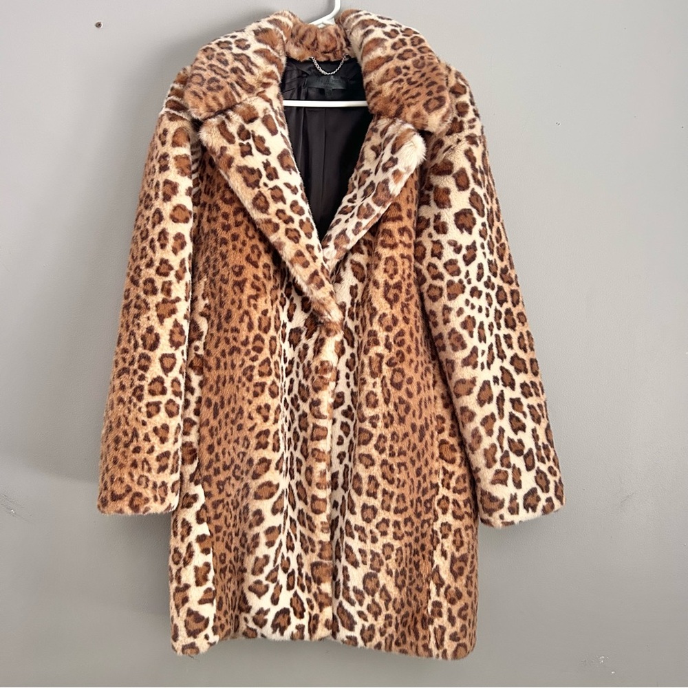 Rag & Bone Leopard Print Faux Fur Emma Coat - Brown & Cream Size Medium